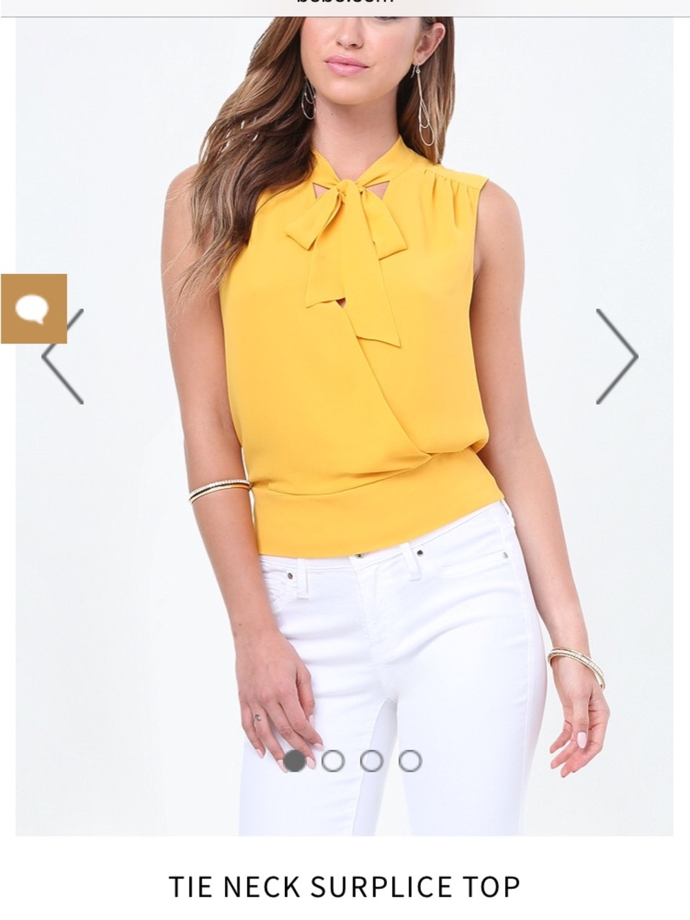 Bebe tie-neck surplice top